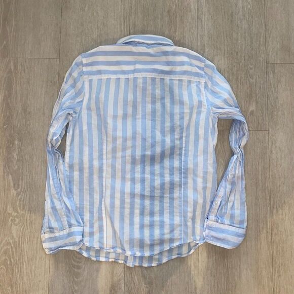 Crown & Ivy Blue Stripe Button Down Women's Small - Picture 2 of 3